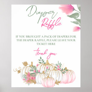 Poster Jeu de Citrouille Bébé Doré Rose Bleu Jeu