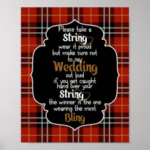 Poster Jeu de collier Red Flannel jeu de Fête des mariées