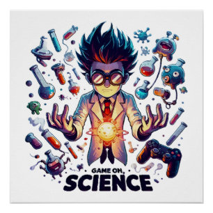 Poster Jeu de concoction chimique, thème scientifique