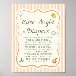 Poster Jeu de couche pour une Baby Shower au marché fermi