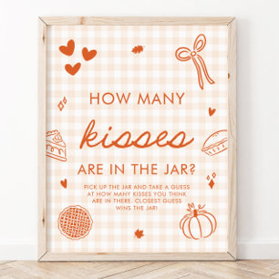 Poster Jeu de devinette de bisous Fall Gingham Cutie Pie