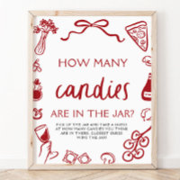 Jeu de devinette de bonbons de mariage italien rou