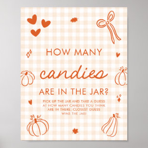 Poster Jeu de devinette de bonbons « Une petite citrouill