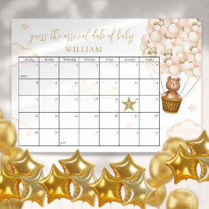 Poster Jeu de devinette de la date prévue pour la baby sh