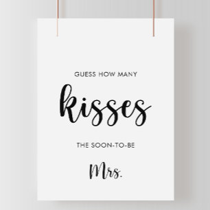 Poster Jeu de devinette minimal pour un mariage : combien