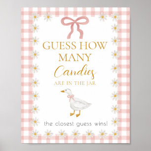 Poster Jeu de devinette pour la baby shower Silly Goose R