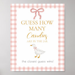 Poster Jeu de devinette Silly Goose Rose à carreaux