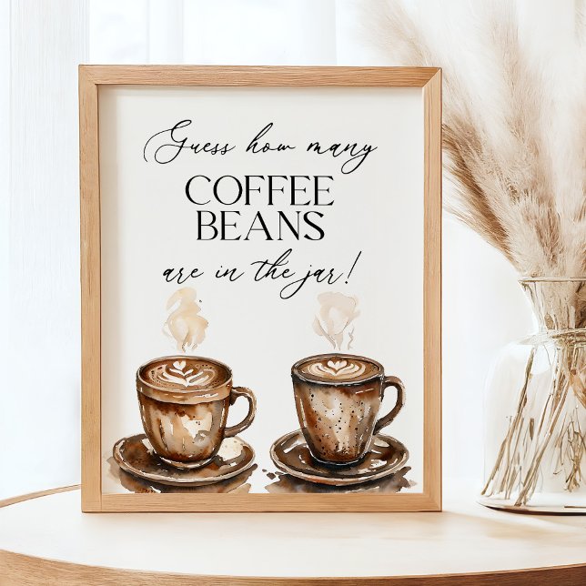 Poster Jeu de douche : Devinez combien de grains de café (Créateur téléchargé)