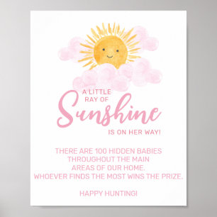 Poster Jeu de fête prénatale Rayon de soleil bébé