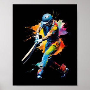 Poster Jeu de joueur de cricket