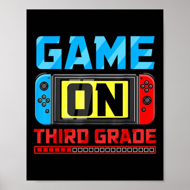 Poster Jeu De Joueur De Troisième Année Retour À L'École  (Devant)