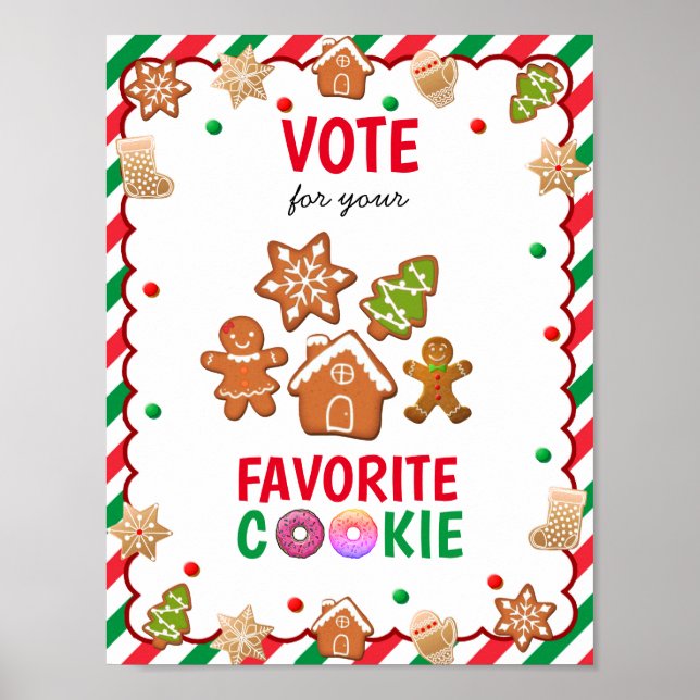Poster Jeu de la fête de l'échange de cookies de Noël Bal (Devant)