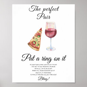 Poster Jeu de mariage Perfect pair bridal shower Mettez u