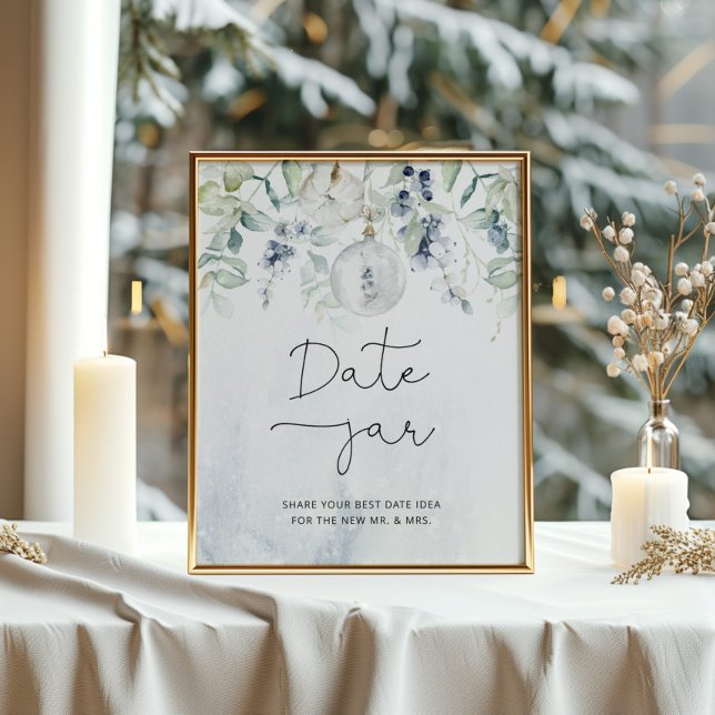 Poster Jeu de mariage pot de dattes d'eucalyptus d'hiver (Créateur téléchargé)