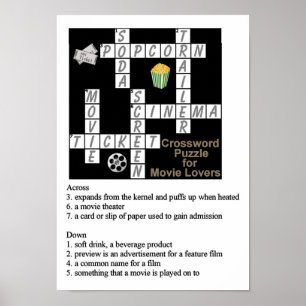 Poster Jeu de mots croisé pour l'affiche d'amants de film