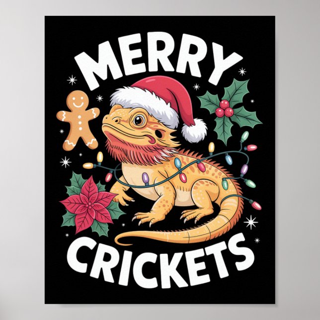 Poster Jeu de Noël de dragon à oreilles mignonnes (Devant)