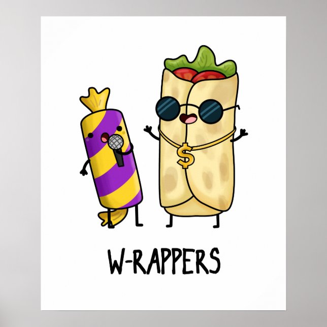 Poster Jeu de nourriture amusant pour rappeurs W (Devant)