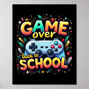 Poster Jeu de pixel de gamer fin de partie étudiant rentr