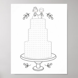 Poster Jeu de points d'activité de mariage illustré