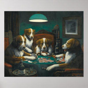 Poster Jeu de Poker par Cassius Marcellus Coolidge (1894)