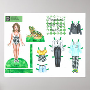 Poster Jeu de poupées papier Raquel et Frida - Lecture ou