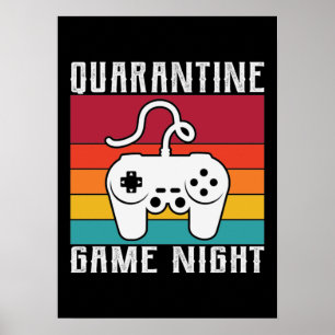 Poster Jeu de Quarantine Nuit, Jeu Drôle, Jeu Vidéo