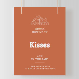 Poster Jeu de Salle de Mariage Blanc Combien de Bisous Gu