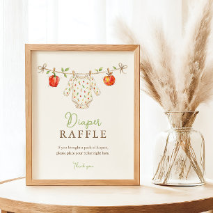 Poster Jeu de tirage au sort de couche pour baby shower a