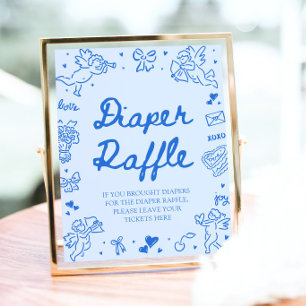 Poster Jeu de tirage au sort de couche pour Baby Shower B
