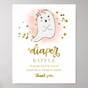 Poster Jeu de tirage au sort de couche signe rose or pour