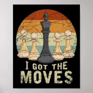 Poster Jeu d'échecs du roi de pion Figure Échecs cadeaux