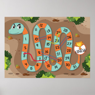 Poster Jeu d'échelle de serpent
