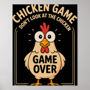 Poster Jeu du Poulet Ne Regarde Pas Le Poulet Jeu Terminé