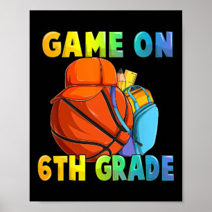 Poster Jeu En 6E Année Premier Jour De L'École Basketball