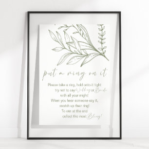 Poster Jeu Fleurs Bohème Sage Mettez-Lui Une Bague Au Doi