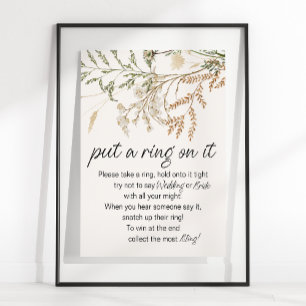 Poster Jeu Floral Miniature Vintage Mets un anneau dessus
