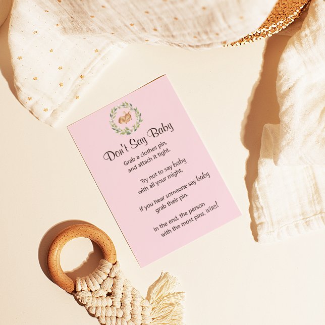 Poster Jeu Floral Sleeping Deer Girl "Don't Say Baby" (Créateur téléchargé)