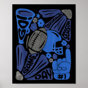 Poster Jeu Jours Touch Saison Football Retro Football
