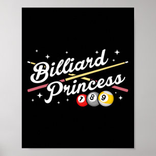 Poster Jeu Snooker Billard Princess Pool Joueurs Billia