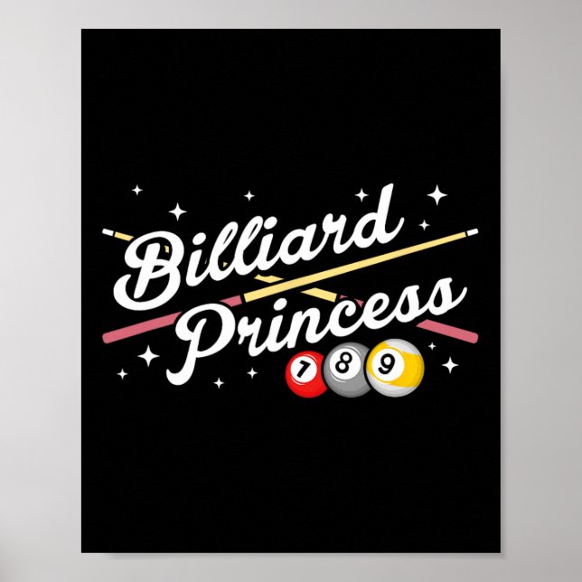 Poster Jeu Snooker Billard Princess Pool Joueurs Billia (Devant)