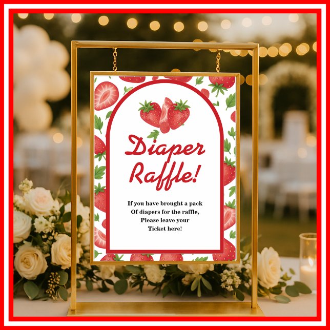 Poster Jeu sucré de fraise de fraise de couches (Créateur téléchargé)