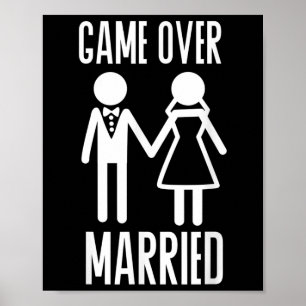 Poster Jeu sur mariée mariée Mariage mariée Groom vient d