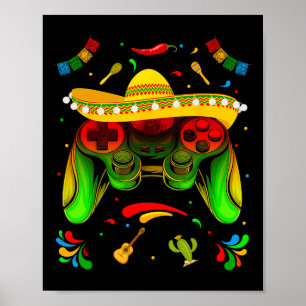 Poster Jeu vidéo amusant Cinco De Mayo Garçons Enfants Fi