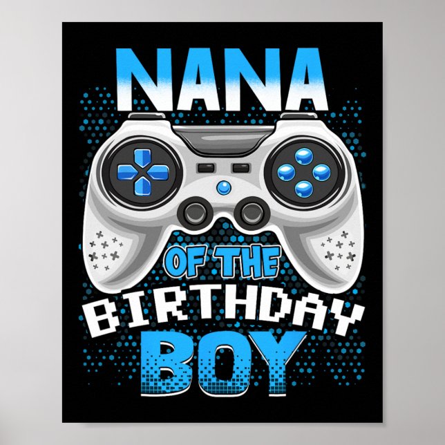 Poster Jeu Vidéo Anniversaire Fête Nana Du Garçon Anniver (Devant)