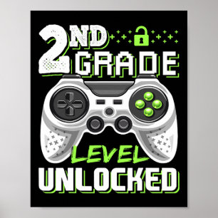 Poster Jeu Vidéo Déverrouillé De 2E Année À L'École