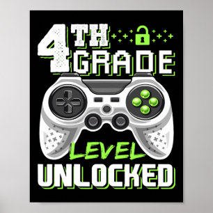 Poster Jeu vidéo déverrouillé de 4e année à l'école