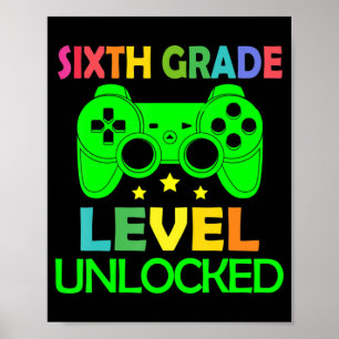 Poster Jeu vidéo déverrouillé de 6e année Retour à l'écol
