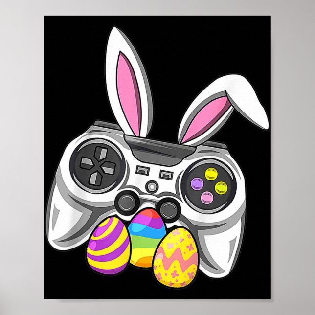 Poster Jeu Vidéo Oeufs Bunny Costume Pâques Garçons Enfan (Devant)