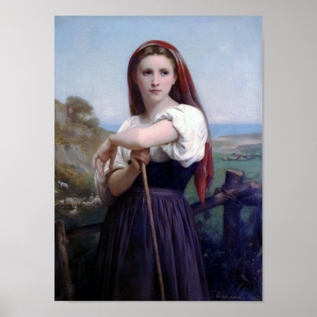 Poster Jeune Bergère, Bouguereau (Devant)