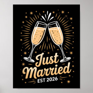 Poster Jeune couple de lune de miel marié drôle 2026
